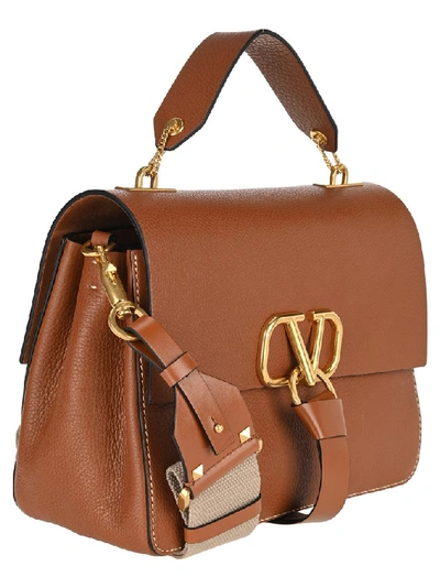 Shop Valentino Vring Tote Bag In Brown