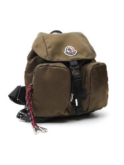 Shop Moncler Logo Patch Backpack In Brown