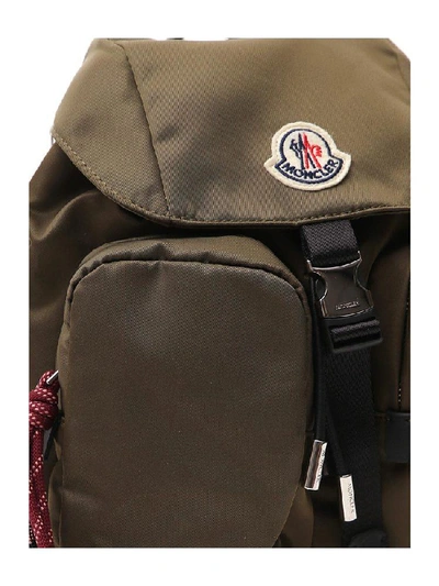 Shop Moncler Logo Patch Backpack In Brown