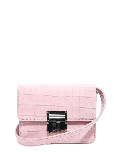 Shop Amiri Embossed Foldover Shoulder Bag In Pink