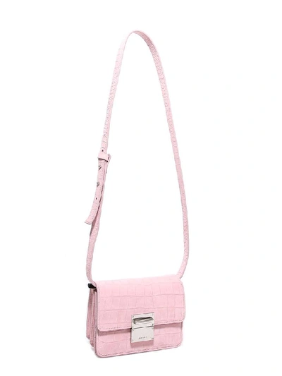 Shop Amiri Embossed Foldover Shoulder Bag In Pink