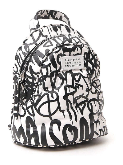 Shop Maison Margiela Graffiti Print Backpack In Multi