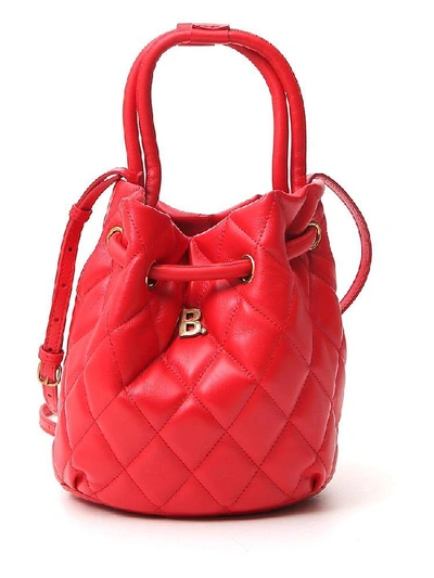 Shop Balenciaga B. Quilted Bucket Bag In Red