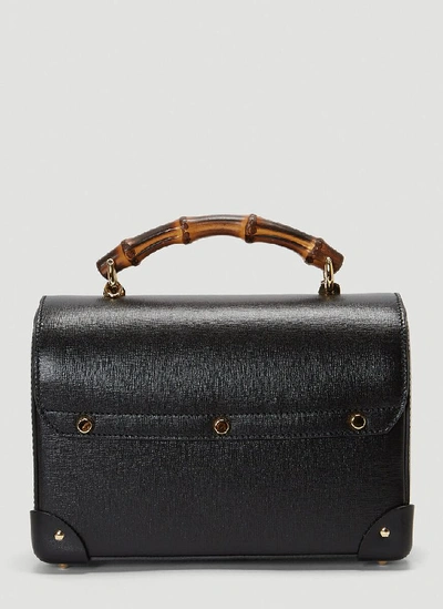 Shop Gucci Padlock Small Bamboo Shoulder Bag In Black
