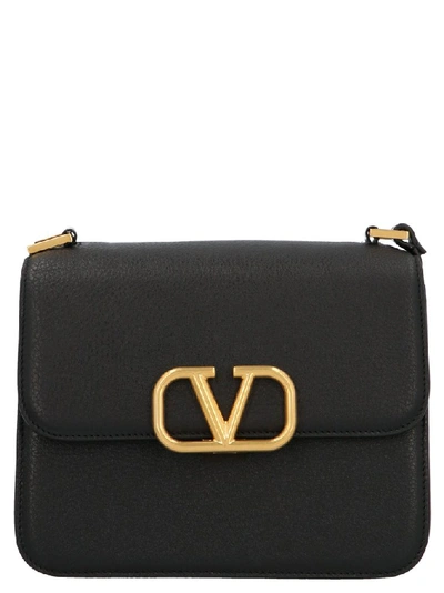 Shop Valentino Vsling Shoulder Bag In Black