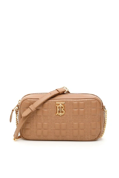 Shop Burberry Logo Quilted Camera Bag In Brown