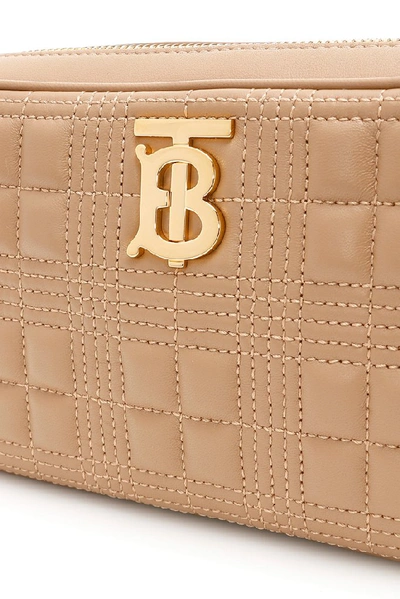 Shop Burberry Logo Quilted Camera Bag In Brown