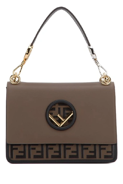 Shop Fendi Kan I Shoulder Bag In Brown