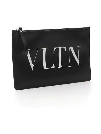 Shop Valentino Vltn Zipped Pouch In Black