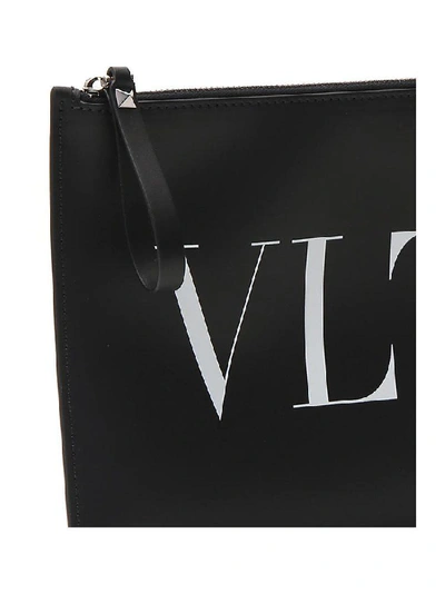 Shop Valentino Vltn Zipped Pouch In Black