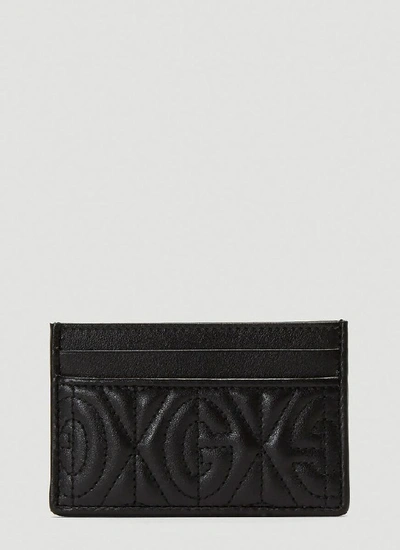 Shop Gucci Monogram Quilted Cardholder In Black