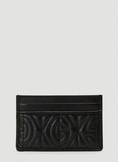 Shop Gucci Monogram Quilted Cardholder In Black