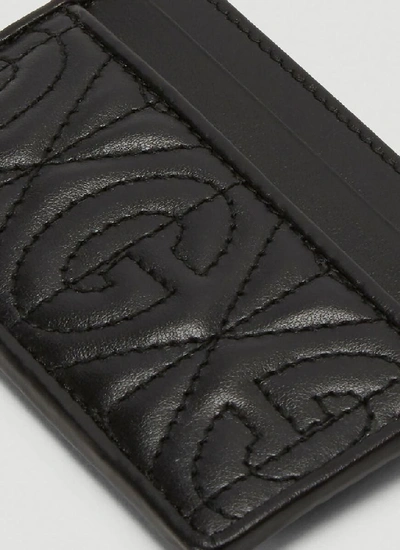 Shop Gucci Monogram Quilted Cardholder In Black