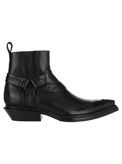 Balenciaga Santiag Harness Leather Western Boots In ModeSens