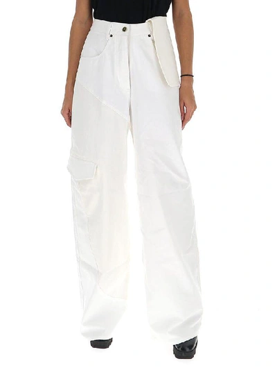 Shop Jacquemus Wide Leg Jeans In White