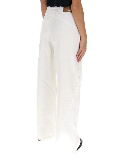 Shop Jacquemus Wide Leg Jeans In White