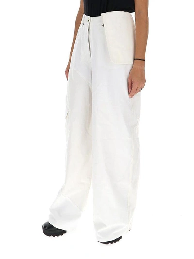 Shop Jacquemus Wide Leg Jeans In White