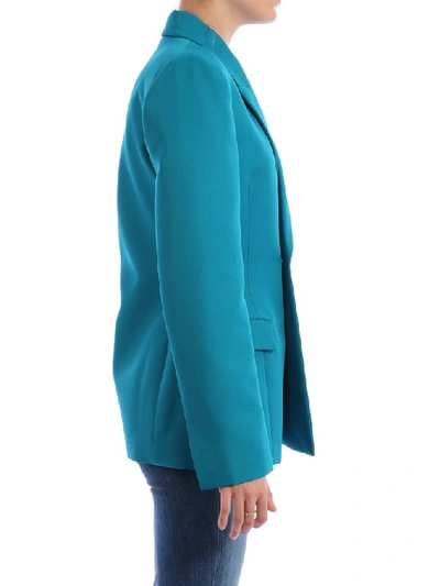 Shop Balenciaga Fitted Blazer In Blue