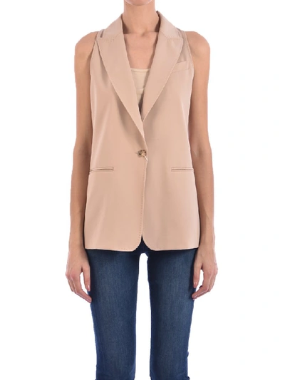 Shop Max Mara Single Breasted Waistcoat In Beige