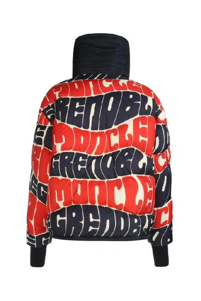 Shop Moncler Grenoble Wave Logo Zipped Jacket In Multi