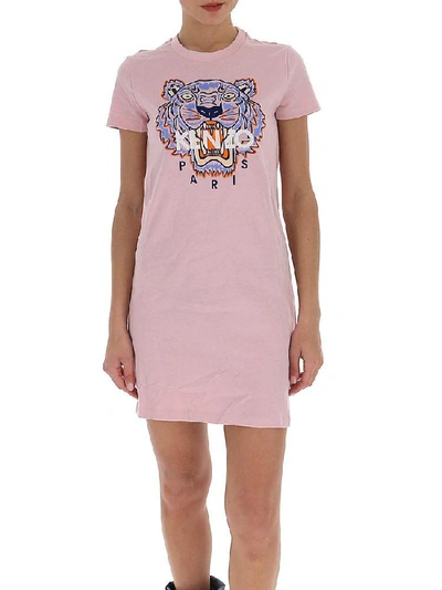 Shop Kenzo Tiger Embroidered T In Pink