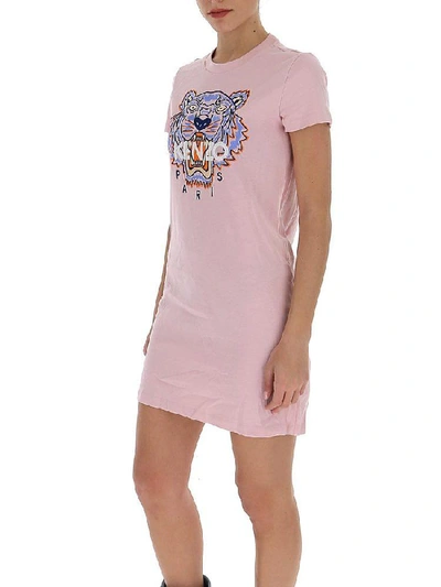 Shop Kenzo Tiger Embroidered T In Pink