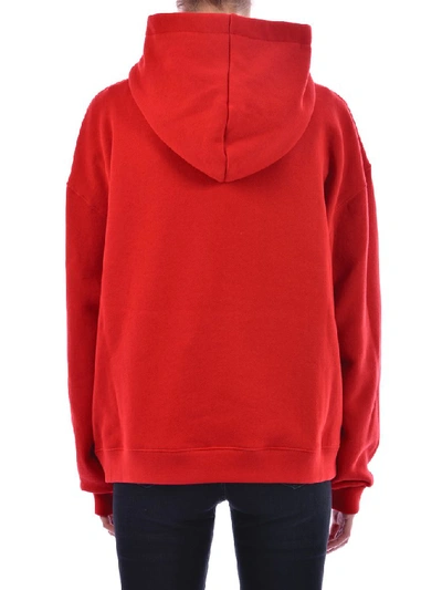 Shop Gucci Logo Hoodie In Red