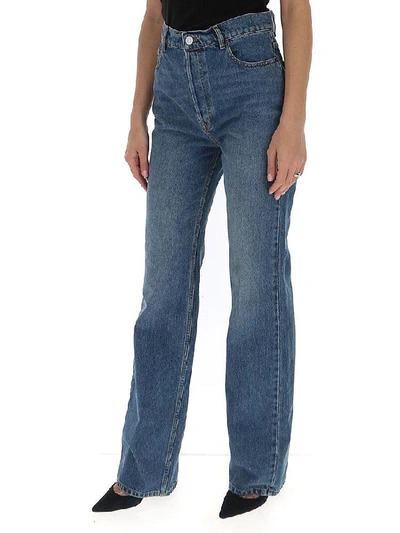 Shop Balenciaga Wide Leg Jeans In Blue