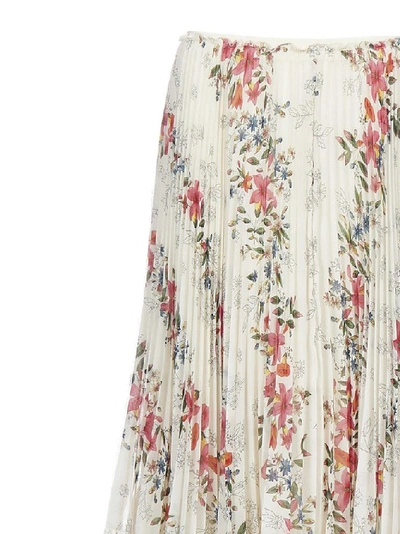 Shop Red Valentino Floral Pleated Skirt In Multi