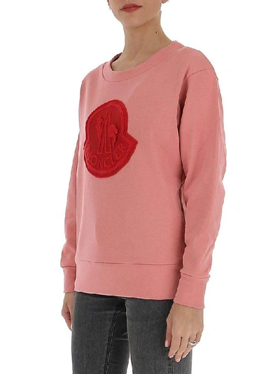 Shop Moncler Logo Motif Sweatshirt In Pink