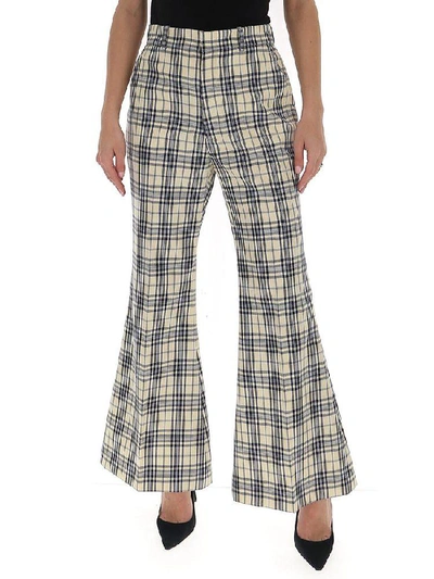 Shop Gucci Checked Wide Leg Pants In Multi