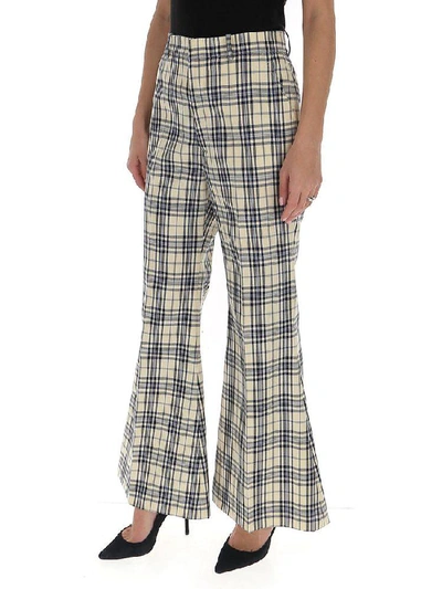 Shop Gucci Checked Wide Leg Pants In Multi