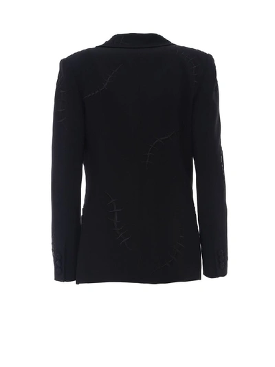 Shop Moschino Stitch Detail Blazer In Black