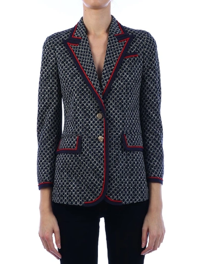 Shop Gucci G Square Patterned Blazer In Multi