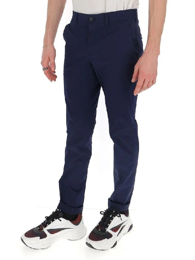 Shop Prada Slim Fit Chino Pants In Navy