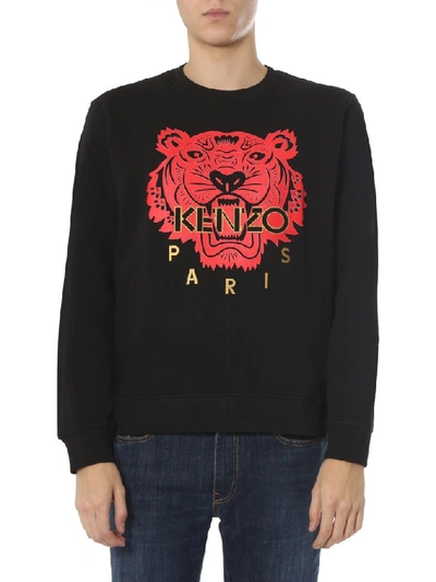 Shop Kenzo Tiger Logo Sweater In Black