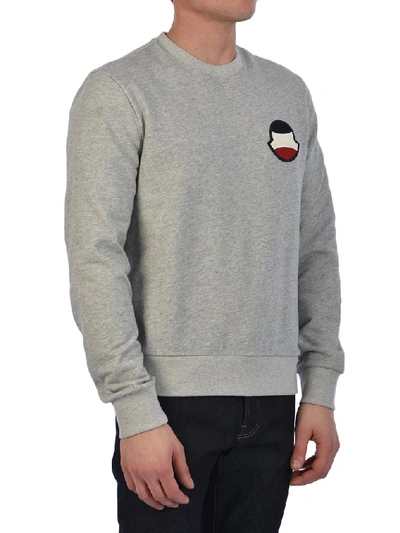 Shop Moncler Maxi Logo Sweatshirt In Grey