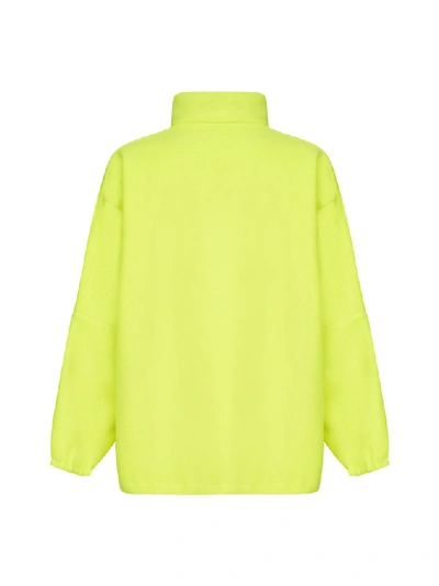 Shop Balenciaga Logo Zip Up Jacket In Yellow