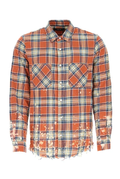 Shop Amiri Distressed Checkered Shirt In Multi