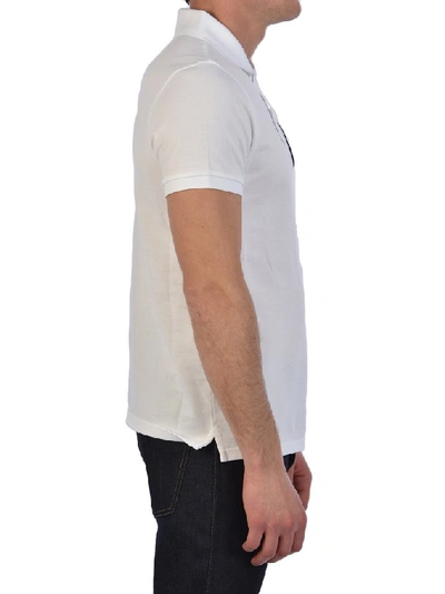 Shop Moncler Maxi Logo Polo Shirt In White