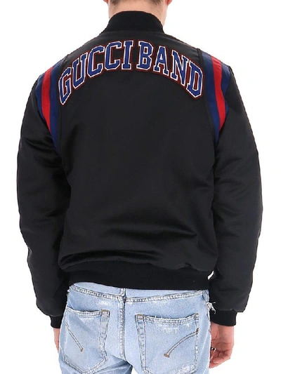 Shop Gucci Patch Detail Bomber Jacket In Black