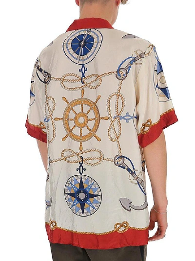 Shop Gucci Nautical Print Notched Collar Shirt In Multi