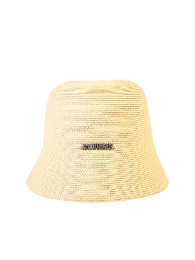 Shop Jacquemus Logo Bucket Hat In Beige