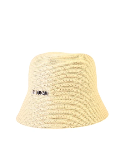 Shop Jacquemus Logo Bucket Hat In Beige