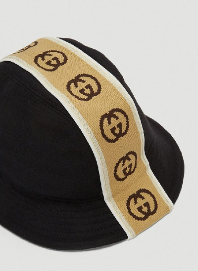 Shop Gucci Interlocking G Striped Hat In Black