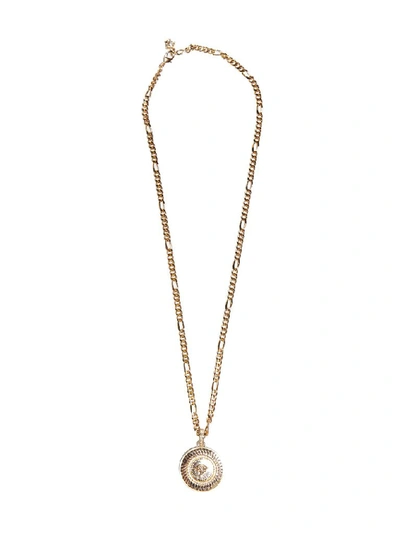 Shop Versace Medusa Medallion Pendant Necklace In Gold