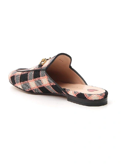 Shop Gucci Check Woven Mules In Multi