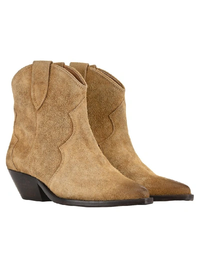 Shop Isabel Marant Dewina Ankle Boots In Beige