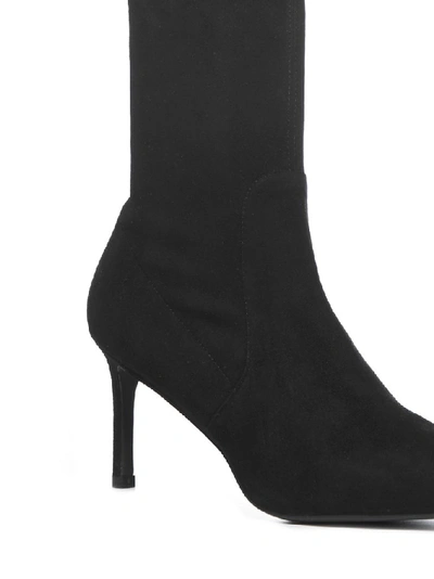 Shop Stuart Weitzman Wren Ankle Heeled Boots In Black