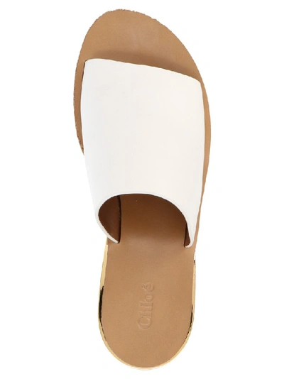 Shop Chloé Platform Slides In White